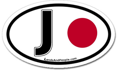 J Japan Car Sticker Decal Oval