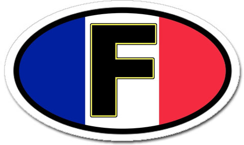 F France French Flag Sticker Oval