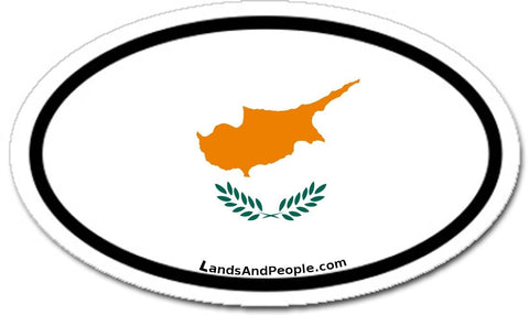 Cyprus Flag Sticker Oval