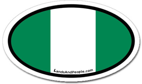 Nigeria Flag Sticker Oval