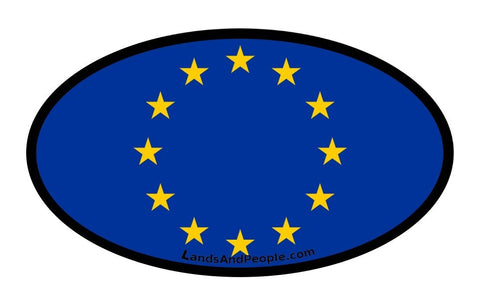 EU European Union Flag Car Sticker Oval