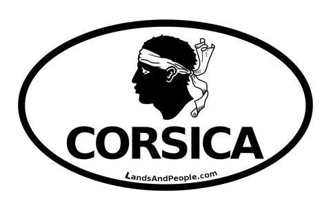 Corsica Corse Flag Vinyl Sticker Decal Oval