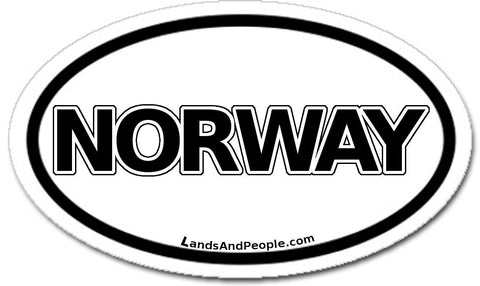 Norway Car Sicker Decal Oval Black and White
