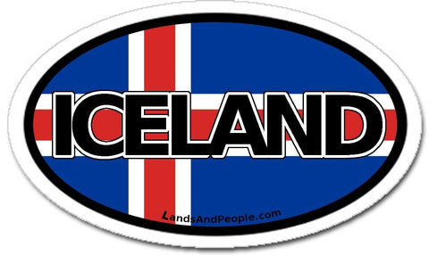 Iceland Flag Sticker Oval