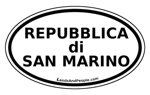 Repubblica di San Marino Flag Sticker Oval