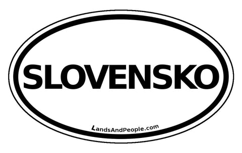 Slovensko Slovakia Sticker Oval Black and White