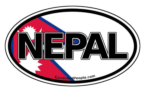 Nepal Nepali Flag Car Sticker Decal Oval