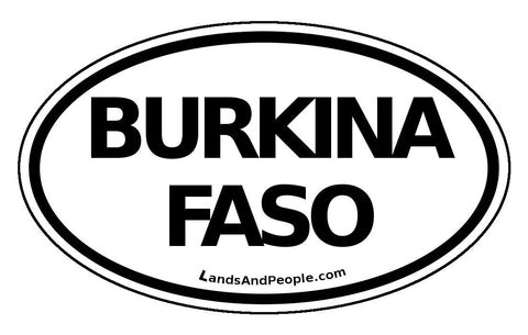 Burkina Faso Sticker Oval Black and White