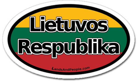 Lietuvos Respublika Lithuania Flag Sticker Oval