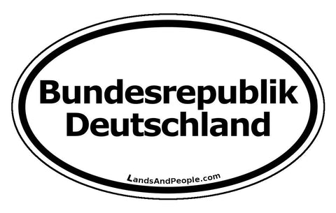 Bundesrepublik Deutschland Black and White Sticker Oval