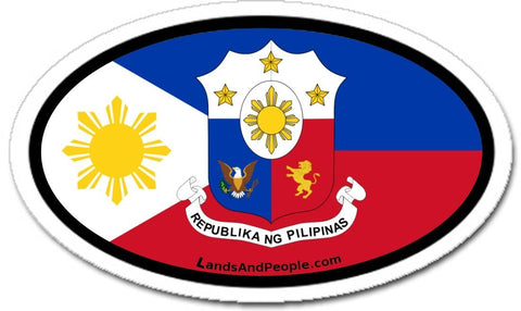 Philippines Flag Sticker Oval