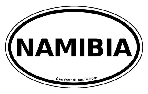 Namibia Car Sticker Oval Black and White