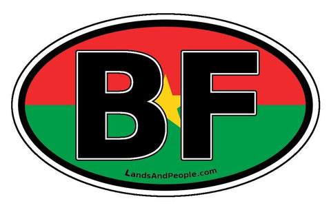 BF Burkina Faso Flag Sticker Oval