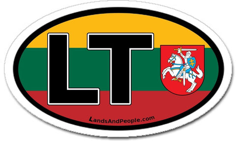 LT Lithuania Flag Vytis Sticker Oval