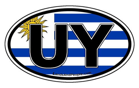 UY Uruguay Flag Car Bumper Sticker Decal