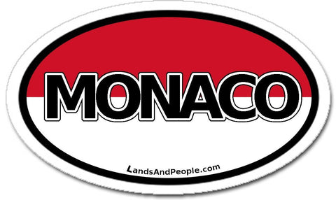 Monaco Flag Sticker Oval