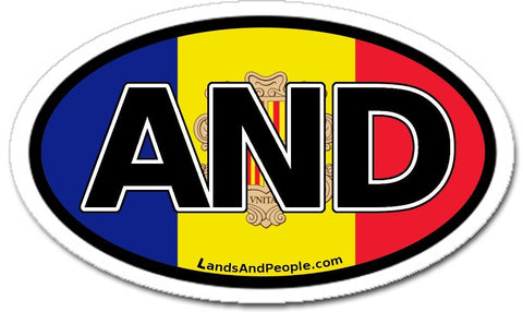 Andorra Flag Car Bumper Sticker Oval