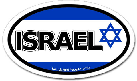 Israel Flag Car Sticker Decal Oval