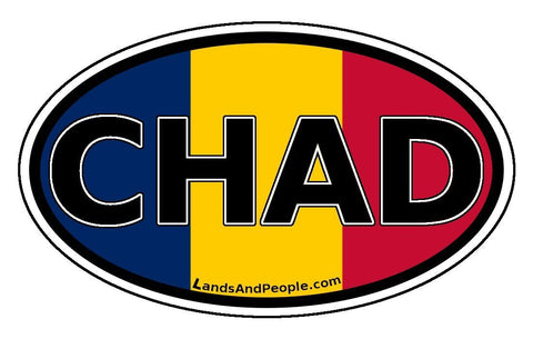 Chad Flag Sticker Oval