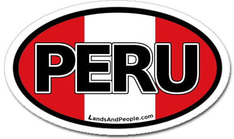 Peru Flag Car Bumper Sticker Decal