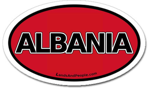 Albania Flag Car Bumper Vinyl Sticker Oval