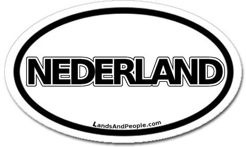 Nederland Netherlands Dutch Holland Sticker Oval Black and White