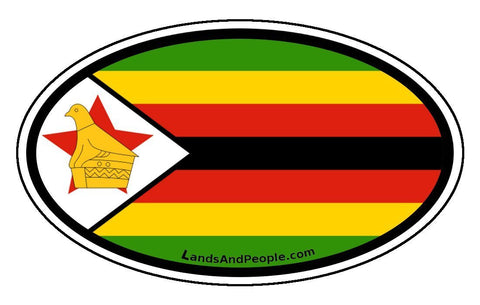 Zimbabwe Flag Sticker Oval