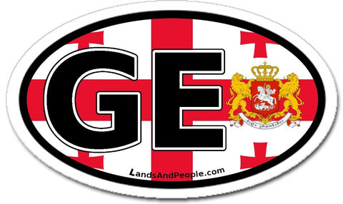 GE Georgia Flag Sticker Oval