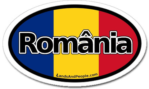 România Romania Flag Sticker Oval