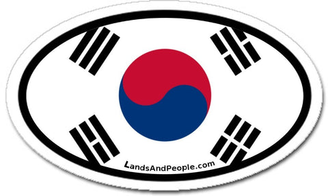 South Korea Flag Sticker Oval