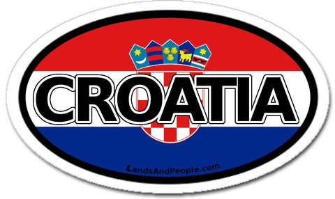 Croatia Flag Car Bumper Sticker Decal Oval