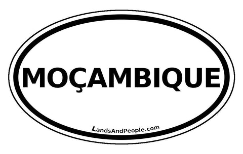 Moçambique Mozambique Sticker Oval Black and White