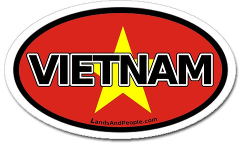Vietnam Flag Sticker Oval