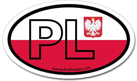 PL Poland Polish Flag Sticker Oval