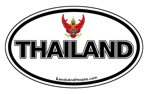 Thailand Garuda Sticker Oval Black and White