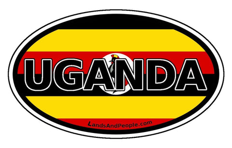 Uganda Flag Sticker Decal Oval