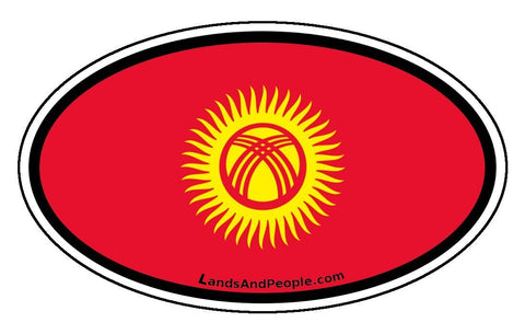 Kyrgyzstan Flag Sticker Oval