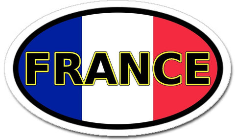 France Flag Car Bumper Vinyl Sticker Decal Oval