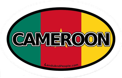Cameroon Flag Sticker Oval