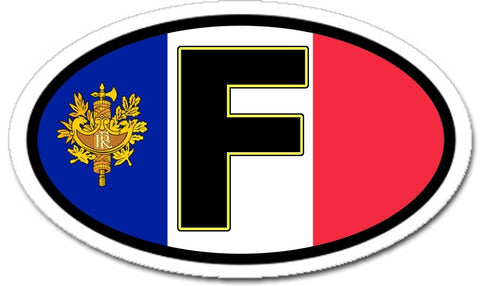 F France Flag Car Bumper Vinyl Sticker Decal Oval