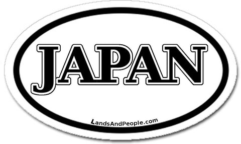 Japan Car Sticker Oval Black and White