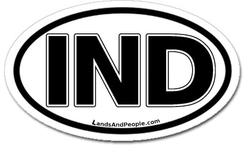 IND India Sticker Oval Black and White