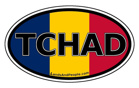 Tchad Chad Flag Sticker Oval