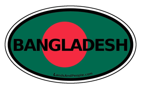 Bangladesh Flag Sticker Oval 