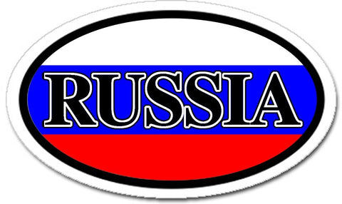 Russia Flag Sticker Oval