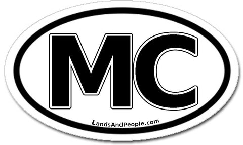 MC Monaco Sticker Oval Black and White