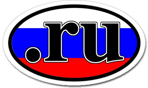 RU Russia Flag Sticker Oval