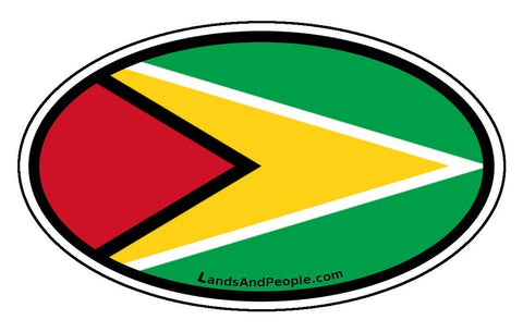 Guyana Flag Auto Bumper Sticker Decal