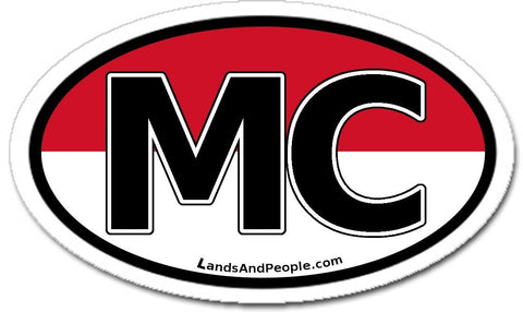 MC Monaco Flag Sticker Oval