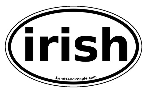 Irish Car Sticker Decal Oval Black and White